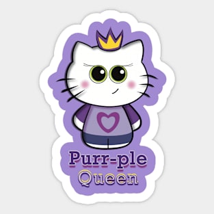 Purr-ple - Cute Queen Cat Sticker